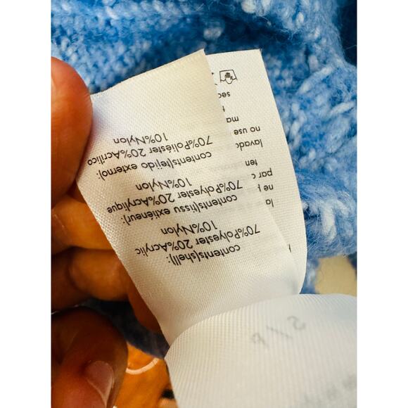 RACHEL PARCELL Baby Blue Cable Knit Long Sleeve Crewneck Sweater size Small - Picture 8 of 14